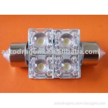 New! car Festoon piranha LED  lights, 4 Flux leds,10mm*31mm,festoon led, led lamp, led ,car led, auto led, car led lighting